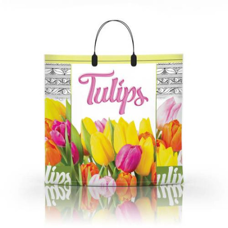 Купить Пакет с пластиковой ручкой 36*34 "Тюльпаны"  по цене 20,70 руб.