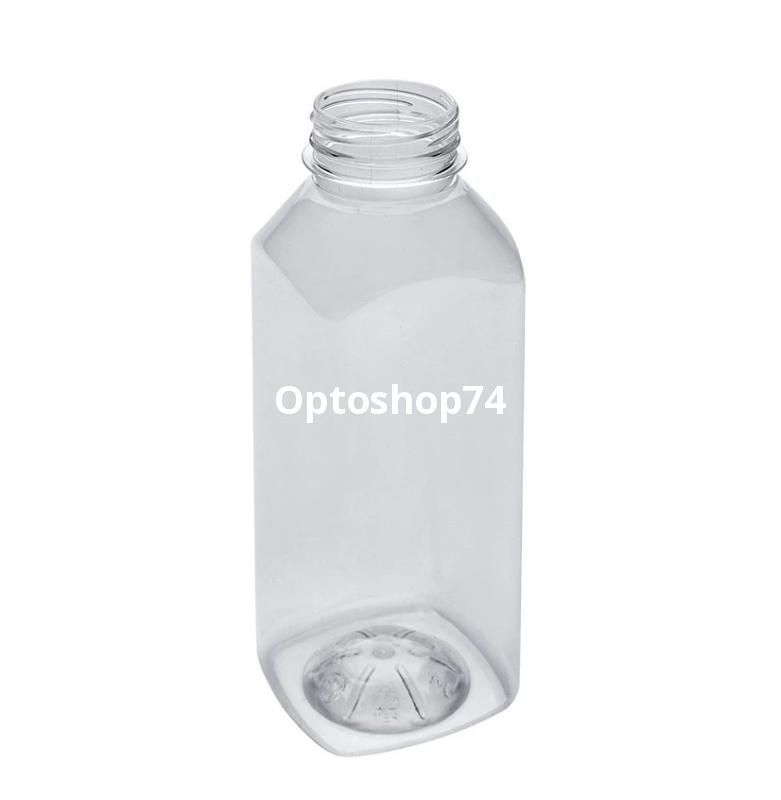 Бутыль ПЭТ квадрат прозрачный 0,5 л (широкое горло) 