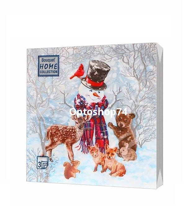 Салфетки 33*33 20л Bouguet Лесные друзья