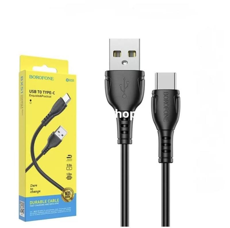 Кабель BOROFONE BX51 Triumf (TYPE-C) 1 м. черный