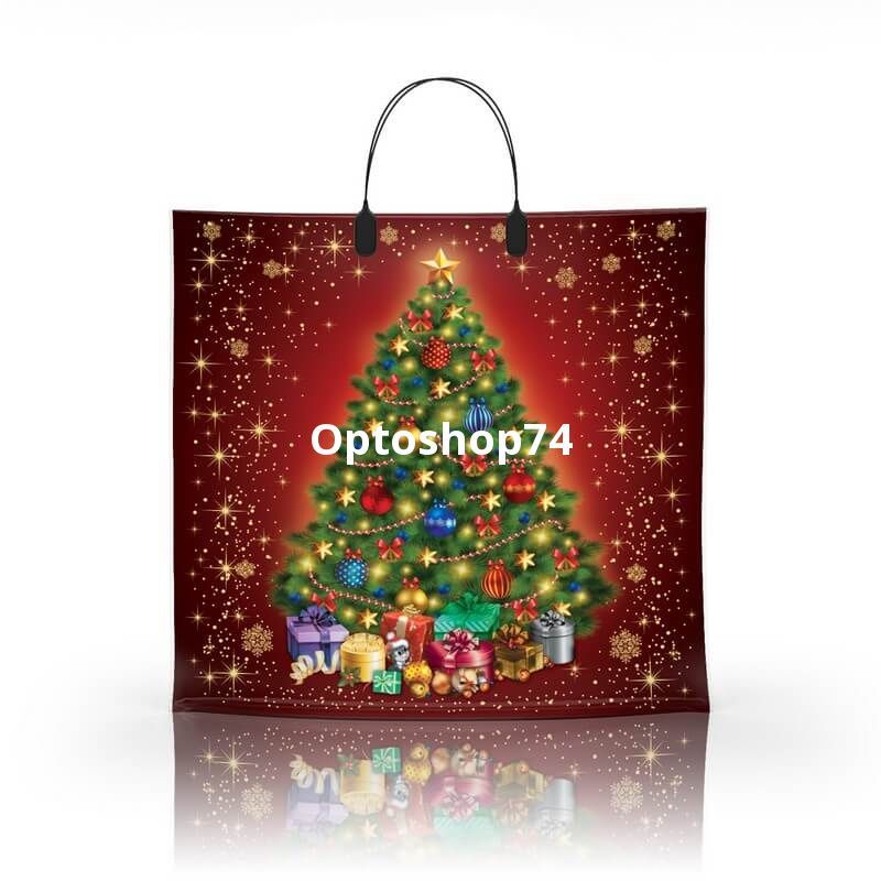 Пакет с пластиковой ручкой Новогодний 36*34 Елка