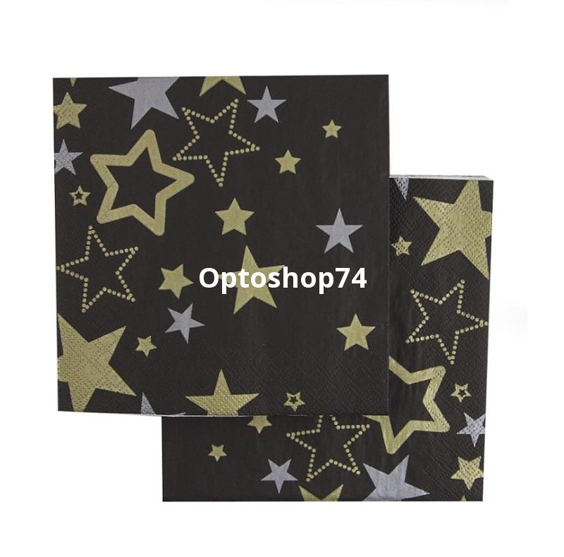 Салфетки 33*33 20л Bouguet Новогодние звезды 