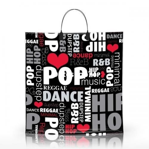 Пакет с пластиковой ручкой 40*40 90 мк Музыка