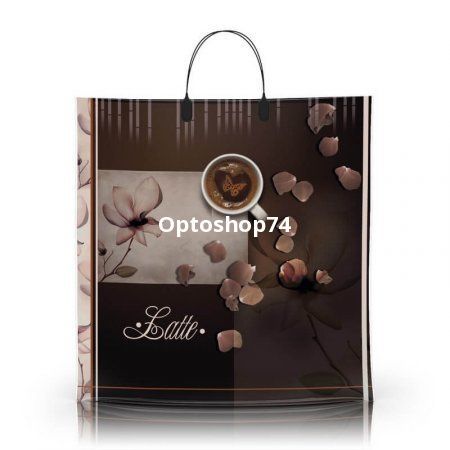 Пакет с пластиковой ручкой 40*40 90 мк Латте