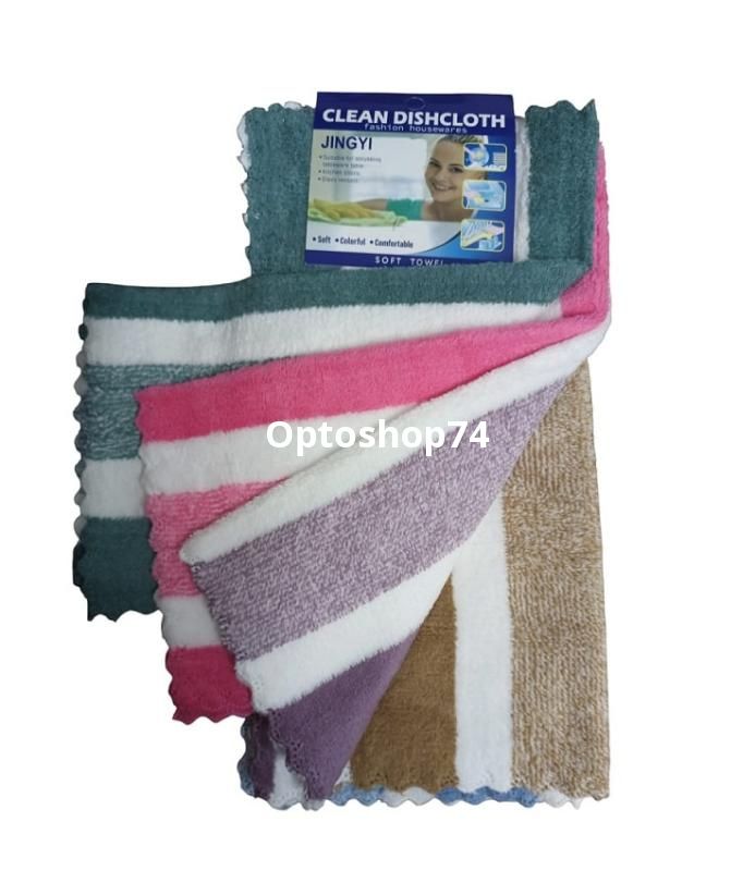 Салфетка микрофибра 30*30 см 5 шт МАХРОВЫЕ 