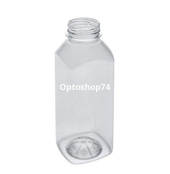 Бутыль ПЭТ квадрат прозрачный 0,5 л (широкое горло) 
