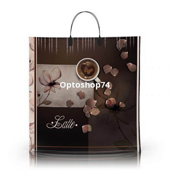 Пакет с пластиковой ручкой 40*40 90 мк Латте