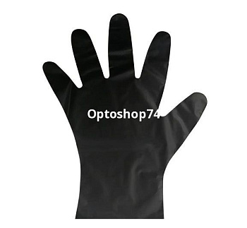 Перчатки ПНД одноразовые L Черные 