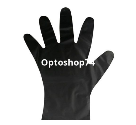 Купить Перчатки ПНД одноразовые M Черные  по цене 30,80 руб.
