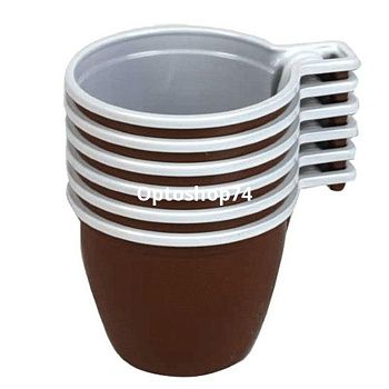 Чашка кофейная коричнево-белая 200 мл 