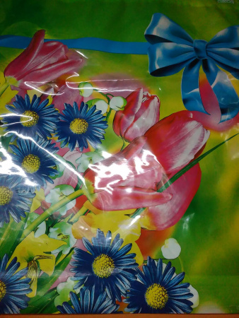Купить Пакет с пластиковой ручкой 40*44 110 мк Летние цветы 1/50 по цене 18,10 руб.