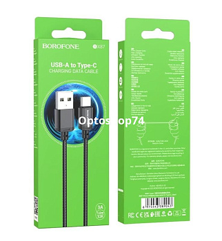 Кабель BOROFONE BX87 Sharp (TYPE-C) 1 м. черный