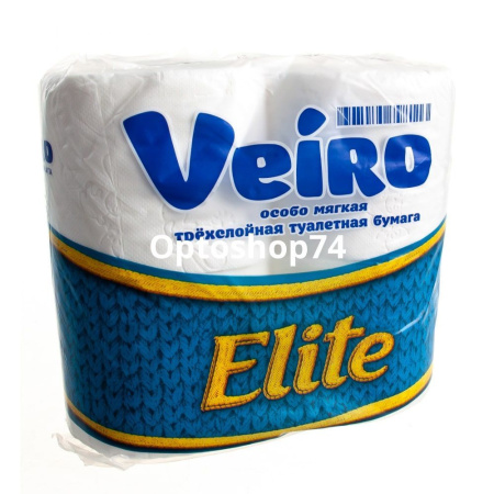 Купить Бумага туал. "Veiro Elite" 3-х сл. 17,5 м 4 шт 1/10 по цене 60 руб.