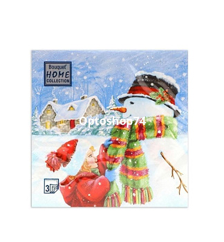 Салфетки 33*33 20л Bouguet Вместе теплее