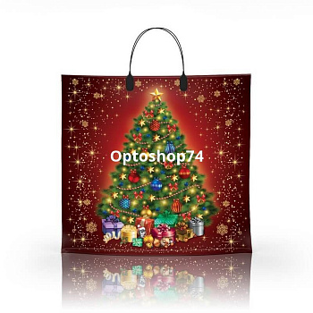 Пакет с пластиковой ручкой Новогодний 36*34 Елка