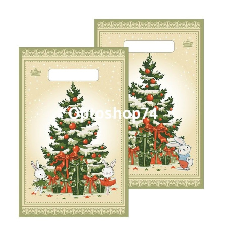 Купить Пакет выр. ручка 20*30 30мк НГ "Ретро-елка" по цене 2,40 руб.