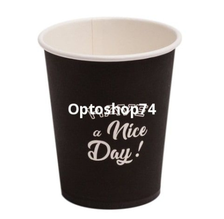Купить Стакан 0,25л бумажный Черный Nice Day (уп. 50 шт) по цене 2,05 руб.