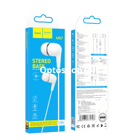 Купить Наушники HOCO M97 белые по цене 79,70 руб.