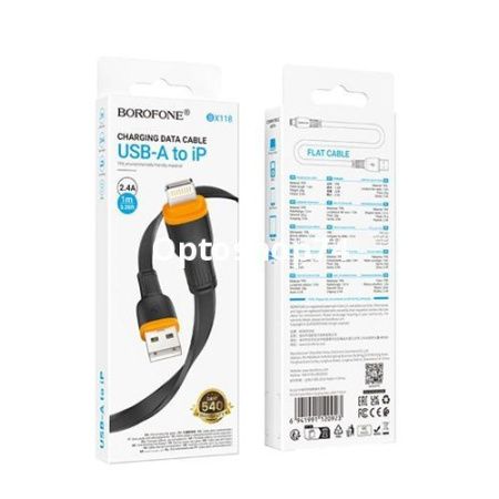 Купить Кабель BOROFONE BX118 Esplendido IPhone 1 м. чёрный по цене 90,80 руб.