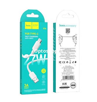 Кабель HOCO X96  3A TYPE-C 1 м. белый
