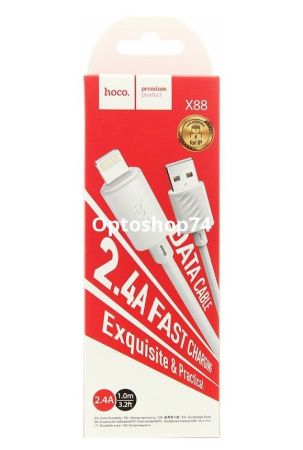 Купить Кабель HOCO X88 (iPhone) 1 м. белый по цене 81,40 руб.