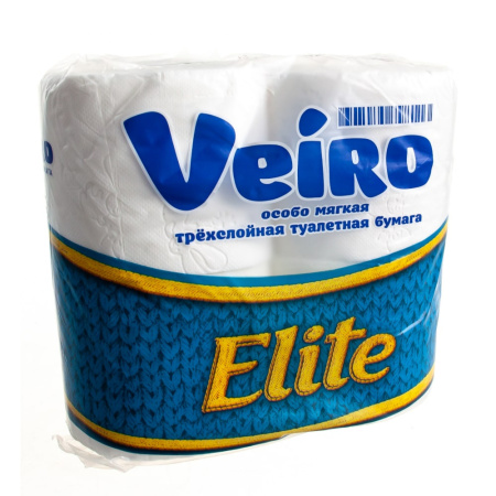 Купить Бумага туал. "Veiro Elite" 3-х сл. 17,5 м 4 шт 1/10 по цене 60 руб.