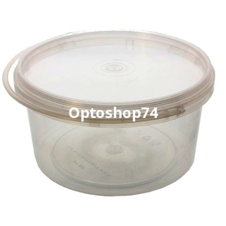 Купить Ведро пищевое 0,44 л с крышкой прозр.  (Курган) 150/450 по цене 15,25 руб.