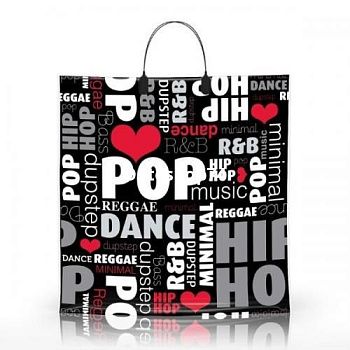 Пакет с пластиковой ручкой 40*40 90 мк Музыка