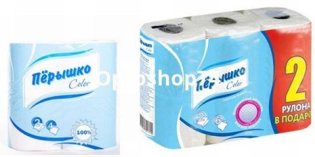 Купить Бумага туалетная "Перышко" 2-х сл. 4 шт+2 АКЦИЯ 1/16 по цене 31 руб.