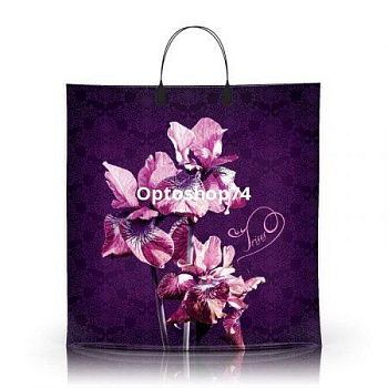 Пакет с пластиковой ручкой 40*40 90 мк Ирисы 