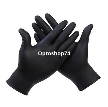 Перчатки виниловые Черные L