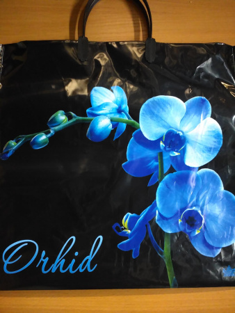 Купить Пакет с пластиковой ручкой 36*37  Голубая орхидея (ТИКО) 1/50 по цене 14,50 руб.