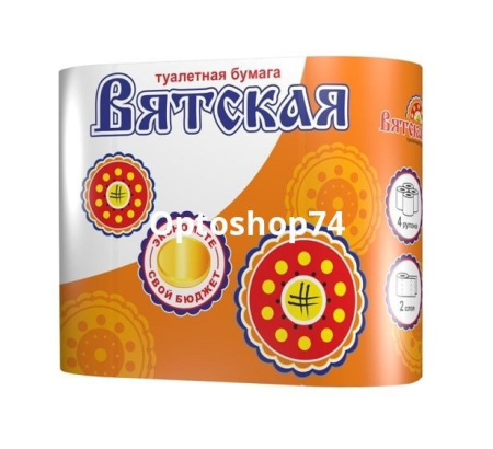 Купить Бумага туалетная "Вятская" 2-х сл. 4 шт 1/12 по цене 32,30 руб.