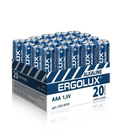 Купить Эл-т пит Ergolux LR03 (бокс. 20 шт) по цене 16,20 руб.