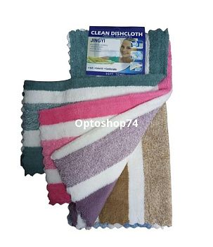 Салфетка микрофибра 30*30 см 5 шт МАХРОВЫЕ 