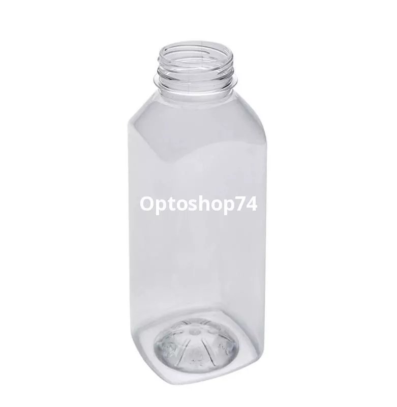 Бутыль ПЭТ квадрат прозрачный 0,5 л (широкое горло) 