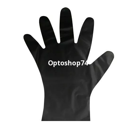 Перчатки ПНД одноразовые L Черные 