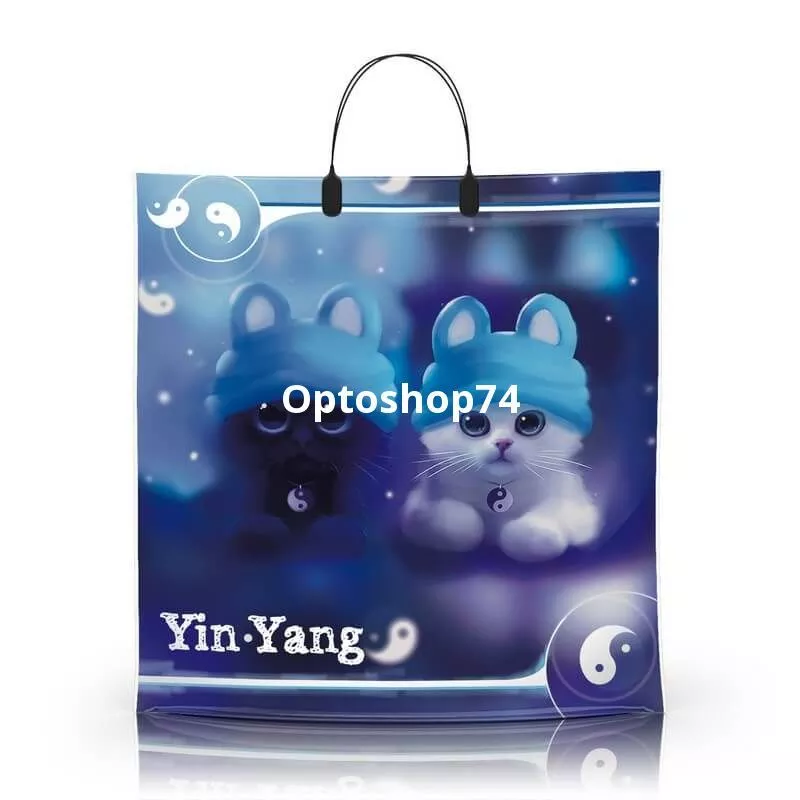 Пакет с пластиковой ручкой 40*40 90 мк Инь Янь 