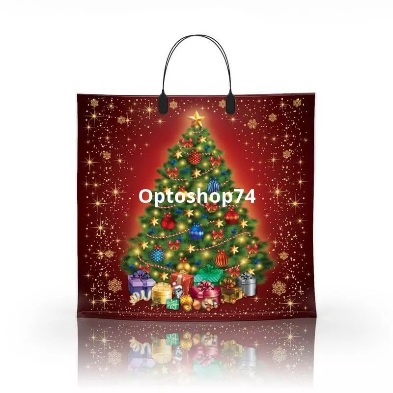 Пакет с пластиковой ручкой Новогодний 36*34 Елка