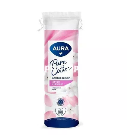Купить Ватные диски "AURA" 100 шт  по цене 79,60 руб.