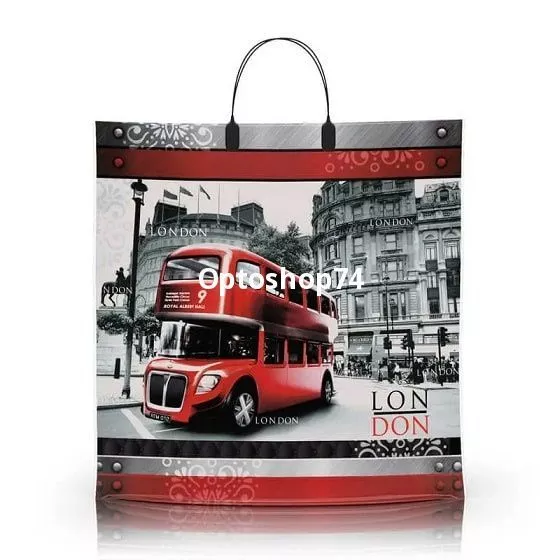 Пакет с пластиковой ручкой 40*40 90 мк Лондон