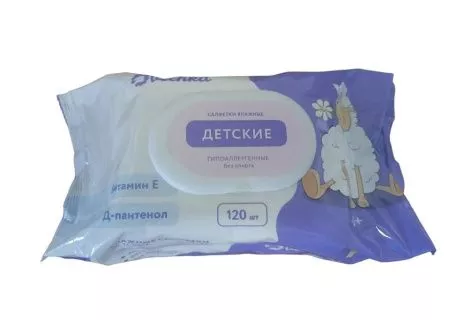 Купить Влажные салфетки Vechka детские (120шт)  по цене 69,90 руб.