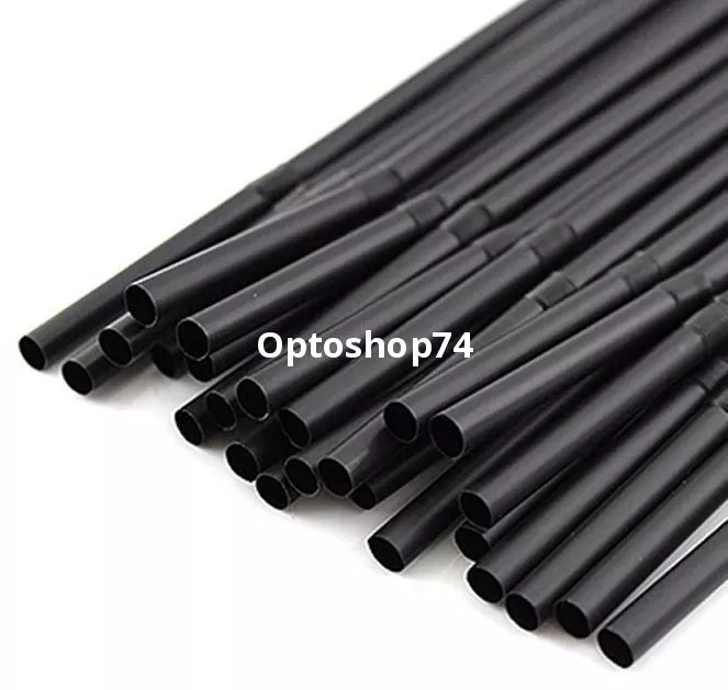 Трубочки чёрные для коктейля прямая д=8мм (250шт) 