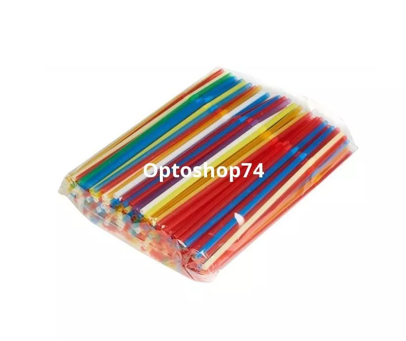 Трубочки для коктейля цветные с изгибом д=8мм (100шт) 